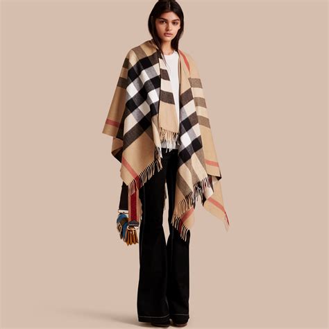 monogram poncho burberry|Burberry poncho shawl pockets.